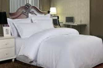 hotel bedding.